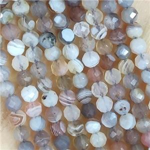 Botswana Agate Beads Tiny Faceted Round, approx 4mm dia [GB14469-4MM]