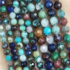 Azurite Beads Multicolor Faceted Round, approx 3mm dia [GB14484-3MM]