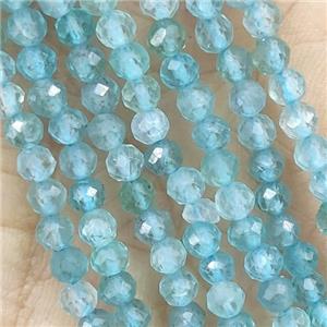 Lt.Blue Apatite Beads Faceted Round, approx 3mm dia [GB14503-3MM]