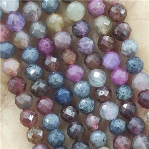 Ruby Corundum Beads Mix Color Faceted Round, approx 2mm dia [GB14509-2MM]
