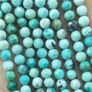 Natural Green Turquoise Beads Faceted Round, approx 2mm dia [GB14513-2MM]