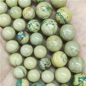 Natural Green Verdite Beads Smooth Round, approx 6mm dia [GB14516-6MM]
