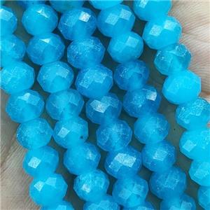 Blue Amazonite Beads Faceted Rondelle Dye, approx 6x8mm [GB14520]