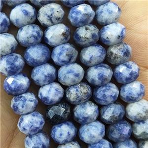 Blue Dalmatian Jasper Beads Faceted Rondelle, approx 6x8mm [GB14522]