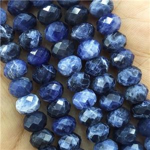 Blue Sodalite Beads Faceted Rondelle, approx 6x8mm [GB14526]