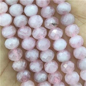 Madagascar Rose Quartz Beads Pink Faceted Rondelle, approx 6x8mm [GB14529]