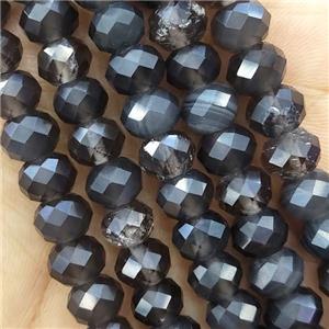 Ice Obsidian Beads Faceted Rondelle, approx 6x8mm [GB14538]