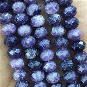 Lilac Jasper Purple Dye Faceted Rondelle, approx 6x8mm [GB14550]