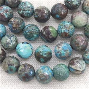 Blue Ocean Jasper Beads Dye Faceted Round, approx 12mm dia [GB14551]
