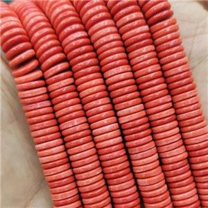 Orange Oxidative Agate Heishi Spacer Beads, approx 4mm [GB14569-4MM]