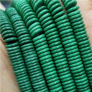 Green Oxidative Agate Heishi Spacer Beads, approx 4mm [GB14574-4MM]