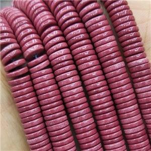 Red Oxidative Agate Heishi Spacer Beads, approx 4mm [GB14576-4MM]