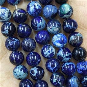 Round Blue Imperial Jasper Beads Dye, approx 4mm dia [GB14581-4MM]