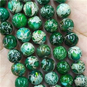 Round Green Imperial Jasper Beads, approx 4mm dia [GB14587-4MM]