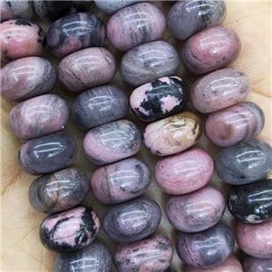 Pink Rhodonite Rondelle Beads, approx 8x12mm [GB14607-12MM]