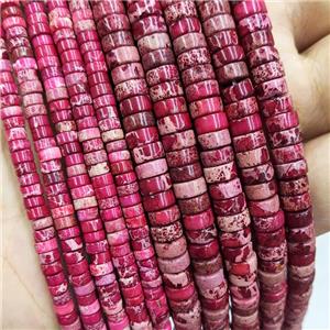 Red Imperial Jasper Heishi Spacer Beads, approx 2x4mm [GB14636-4MM]