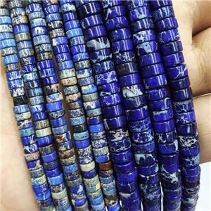DarkBlue Imperial Jasper Heishi Spacer Beads, approx 2x4mm [GB14637-4MM]