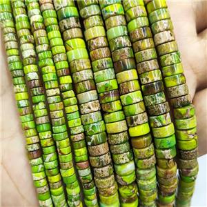 Olive Imperial Jasper Heishi Spacer Beads, approx 2x4mm [GB14638-4MM]