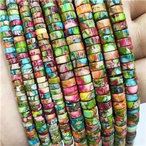 Imperial Jasper Heishi Spacer Beads Multicolor, approx 2x4mm [GB14643-4MM]