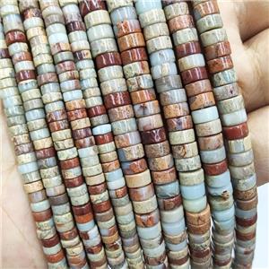 Natural SnakeSkin Jasper Heishi Beads, approx 2x4mm [GB14646-4MM]