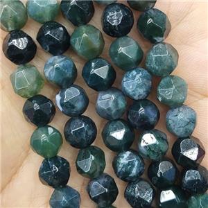 Green Moss Agate Beads Cut Round, approx 7-8mm [GB14652]