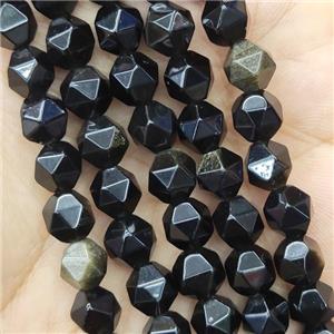 Obsidian Round Beads Cut, approx 5-6mm [GB14653-6MM]