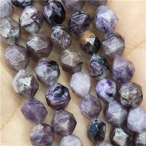 Purple Charoite Beads Cut Round, approx 7-8mm [GB14691]
