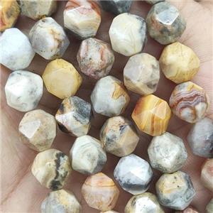 Yellow Crazy Agate Beads Cut Round, approx 9-10mm [GB14695]
