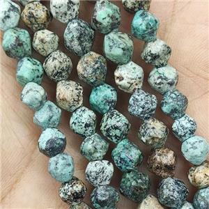 African Turquoise Beads Green Cut Round, approx 7-8mm [GB14699]