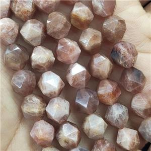 Peach Sunstone Beads Cut Round, approx 9-10mm [GB14716]