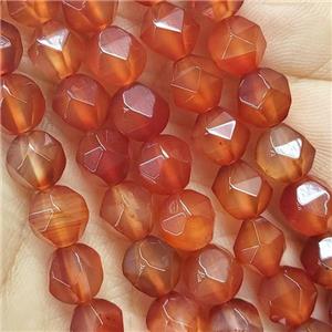 Red Carnelian Agate Beads Cut Round, approx 7-8mm [GB14721]