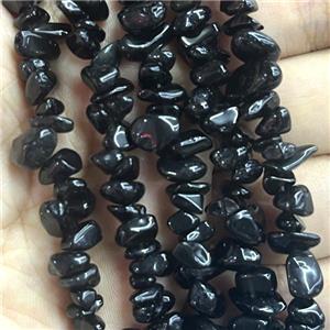 Black Onyx Agate Beads Chip Freeform, approx 5-8mm, 32inch length [GB14743]