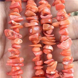 Pink Coral Chip Beads Freeform, approx 5-8mm, 32inch length [GB14752]