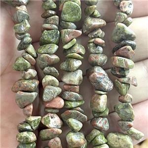 Unakite Chip Beads Freeform, approx 5-8mm, 32inch length [GB14757]