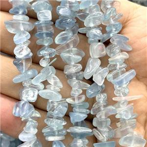 Blue Aquamarine Chip Beads Freeform, approx 5-8mm, 32inch length [GB14778]