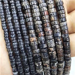 Black Imperial Jasper Heishi Beads, approx 2x4mm [GB14783-4MM]