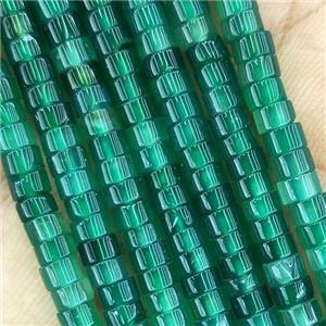 Tiny Green Agate Heishi Beads Dye, approx 2x4mm [GB14787]