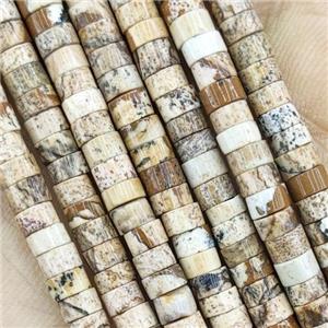 Picture Jasper Heishi Beads, approx 2x4mm [GB14790]