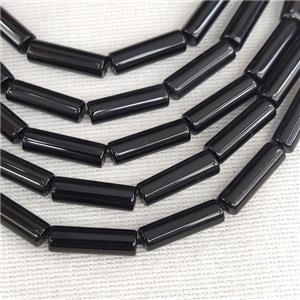 Black Onyx Agate Tube Beads, approx 4x13mm [GB14794]