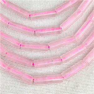 Pink Rose Quartz Tube Beads, approx 4x13mm [GB14797]