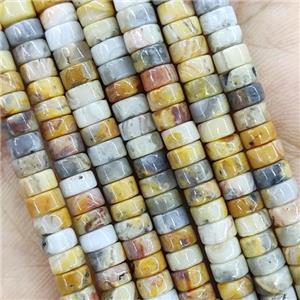 Yellow Crazy Agate Heishi Beads, approx 2x4mm [GB14820]