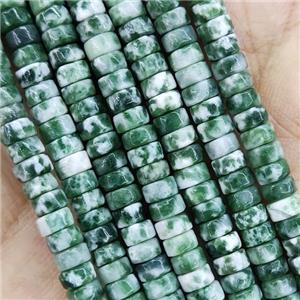 Green Dalmatian Jasper Heishi Beads, approx 2x4mm [GB14821]
