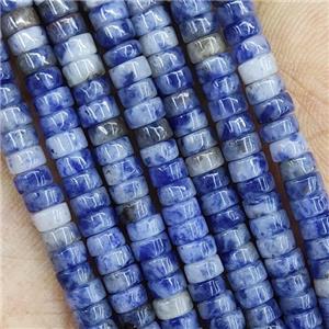 Blue Dalmatian Jasper Heishi Beads, approx 2x4mm [GB14844]