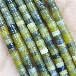 Chinese Nephrite Jade Heishi Beads Olive, approx 2x4mm [GB14853]
