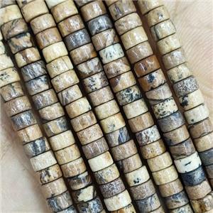 Picture Jasper Heishi Beads, approx 2x4mm [GB14860]