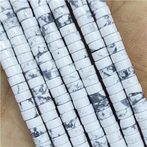 White Howlite Turquoise Hishi Beads, approx 2x4mm [GB14862]