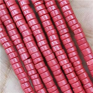 Red Synthetic Coral Heishi Beads, approx 2x4mm [GB14880]