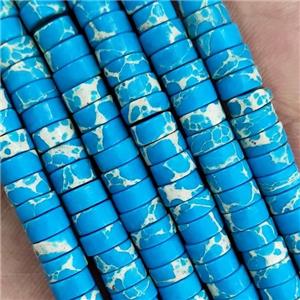 Blue Synthetic Turquoise Heishi Beads, approx 3x6mm [GB14886]