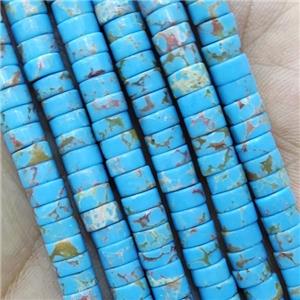 Blue Synthetic Turquoise Heishi Beads, approx 3x6mm [GB14888]