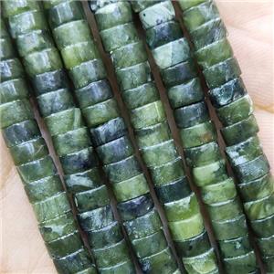 Chinese Nephrite Jade Heishi Beads Green, approx 3x6mm [GB14899]